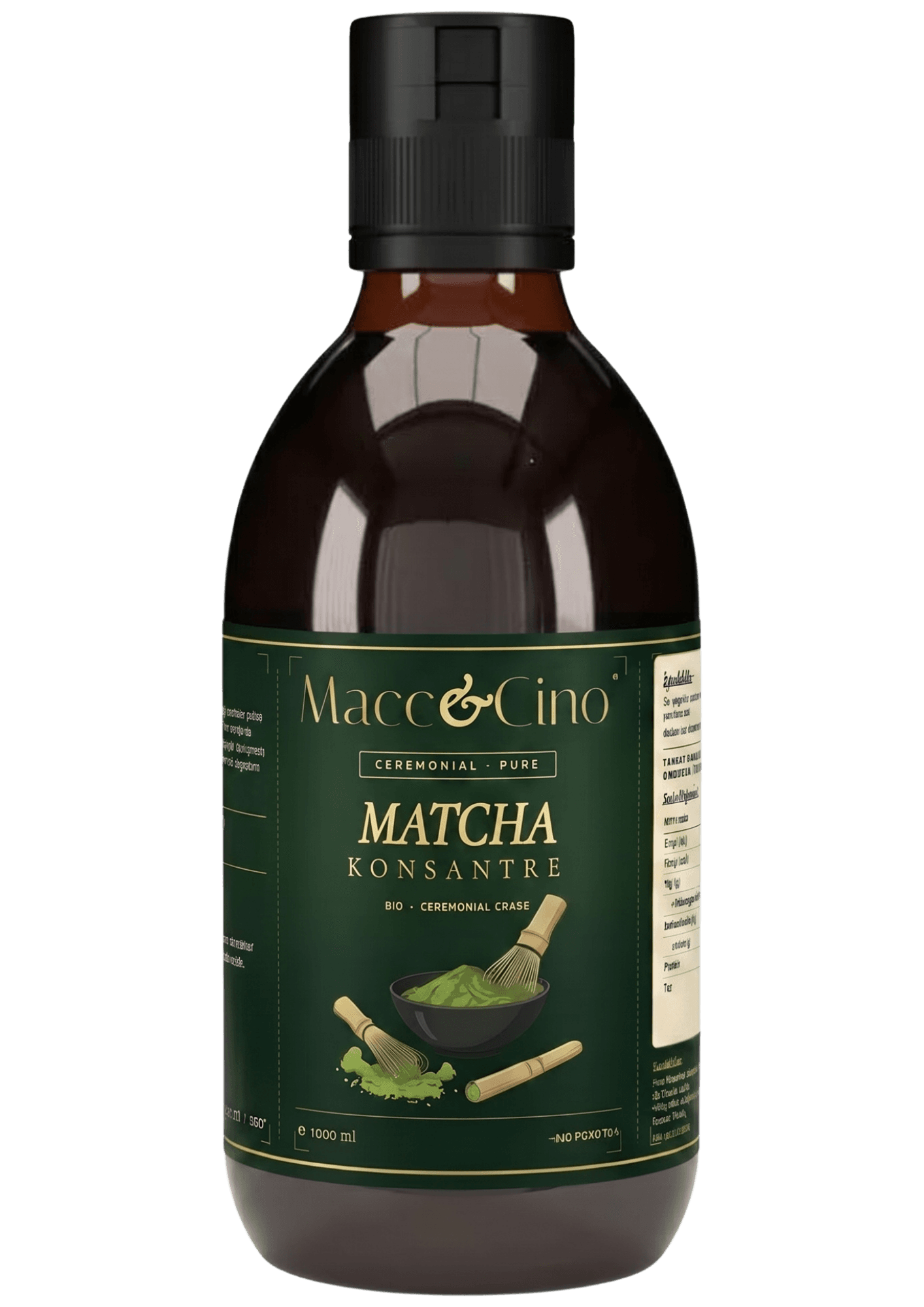 Matcha Konsantre 250ml — 250ml Ceremonial Grade organik matcha konsantresi şişesi
